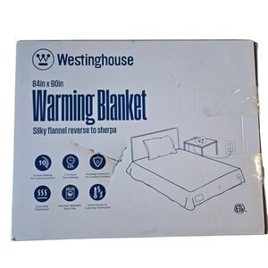 Westinghouse Electric Blanket Queen Size Silky Flannel Reverse Sherpa 84" x 90"
